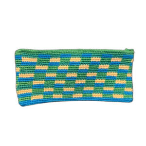 NWT Guatemalan Interweavers Woven Crochet Zip Pouch Sustainable Eco Multicolor